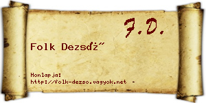 Folk Dezső névjegykártya