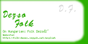 dezso folk business card